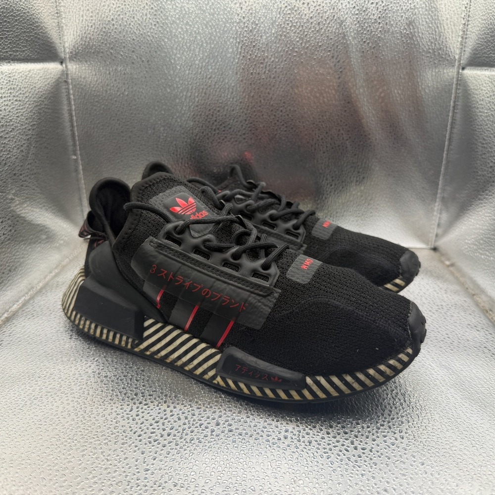 Size 7 Adidas NMD_R1 V2 Black Red White Mens Lace-Up Comfort Shoes FY2107